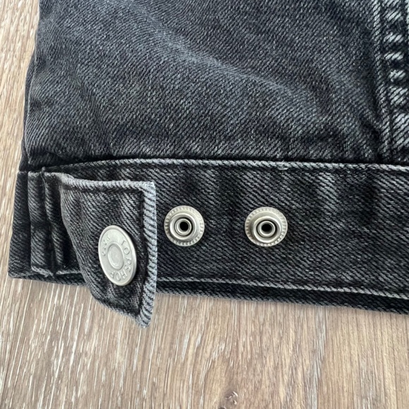 Topshop Moto Sherpa Lined Black Denim Jacket - Picture 7 of 11